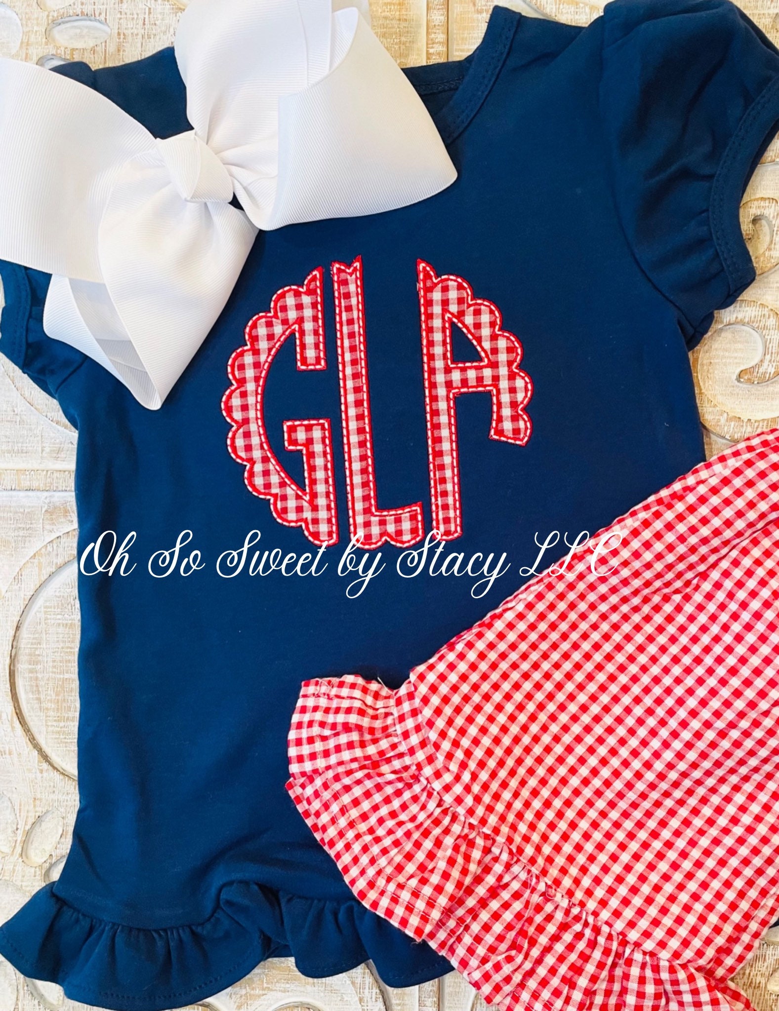 Girls Monogram Clothing Set, 5 Color Options - Etsy