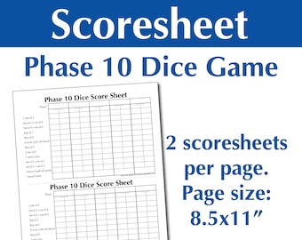 Printable Rules And Score Sheet - Il 340x270.4685152891 S366 