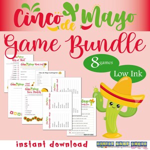 Printable Cinco De Mayo Party Game Bundle