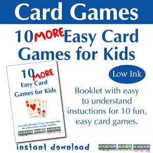 Juegos de cartas imprimibles para niños, juegos de cartas fáciles para niños, reglas de juegos de cartas imprimibles, instrucciones de juegos de cartas, folleto de juegos de cartas imprimible