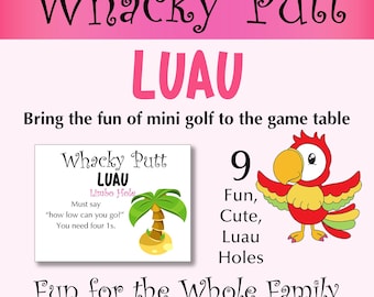 Luau Mini Golf Dice Game Printable PDF Whacky Putt Family Game