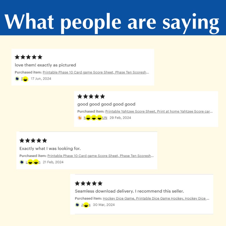 What people are saying: "love them! exactly as pictured" "good good good good" "Exactly what I was looking for."