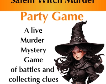 Halloween Party Game Salem Witch Murder Mystery Party Game Printable for kids, teen, adults