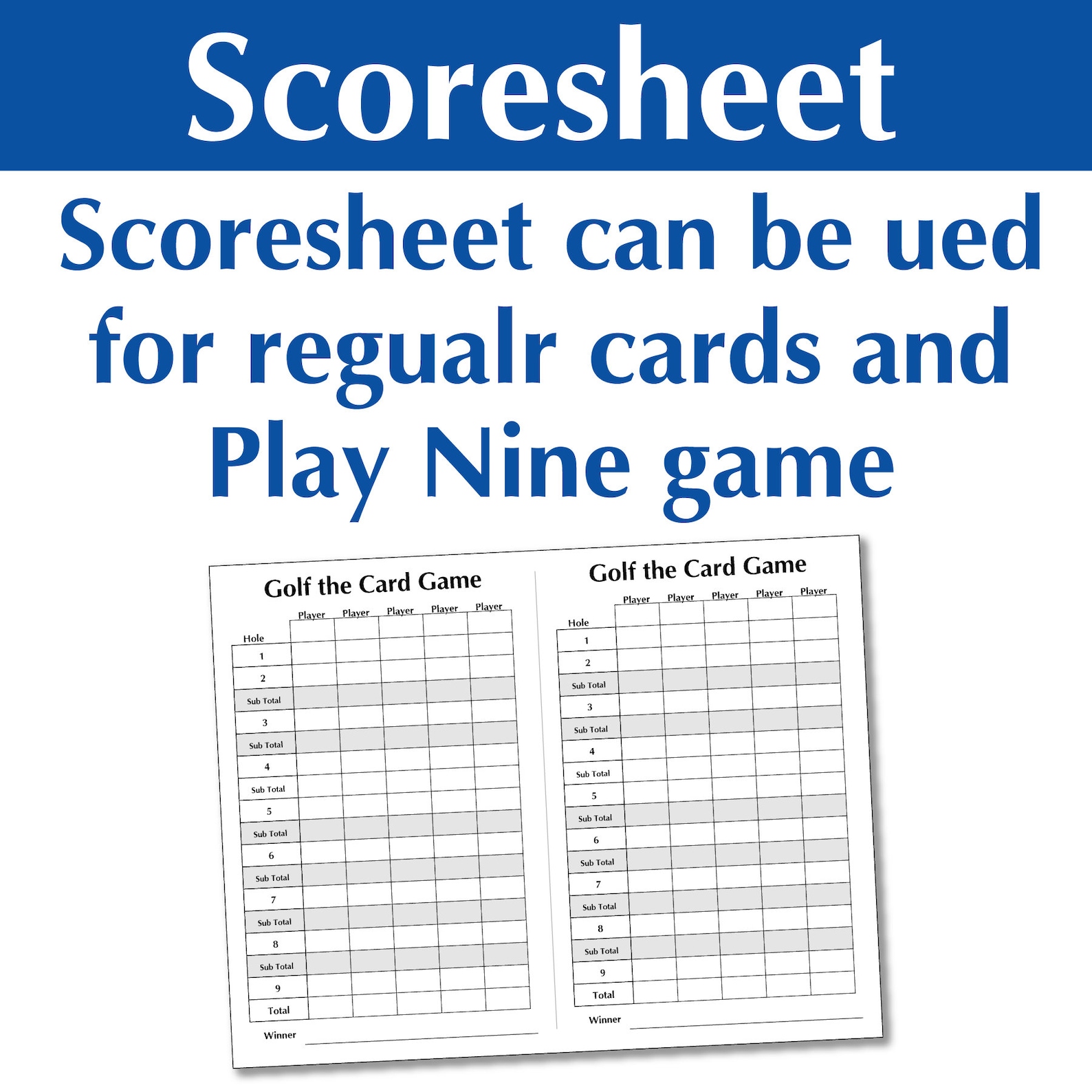Printable Golf Card Game With Score Sheet Rules And Card Game Printable Golf Card Game With Score Sheet Rules And Card Game