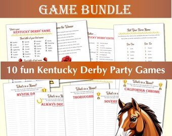 Kentucky Derby Party Games Bundle Printable, Race Horse Activities