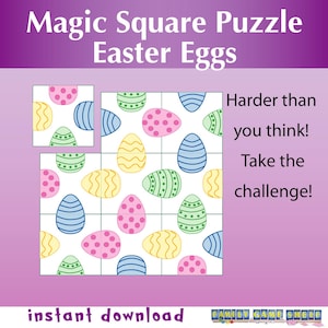 Printable Easter Puzzle, Easter Magic Puzzle, Easter Game Printable, DIY Puzzle, Hard Jigsaw Puzzle, Family Board Game