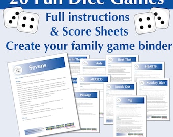Printable Dice Game Rules and Instructions for 20 Fun Dice Games for Family Game Night