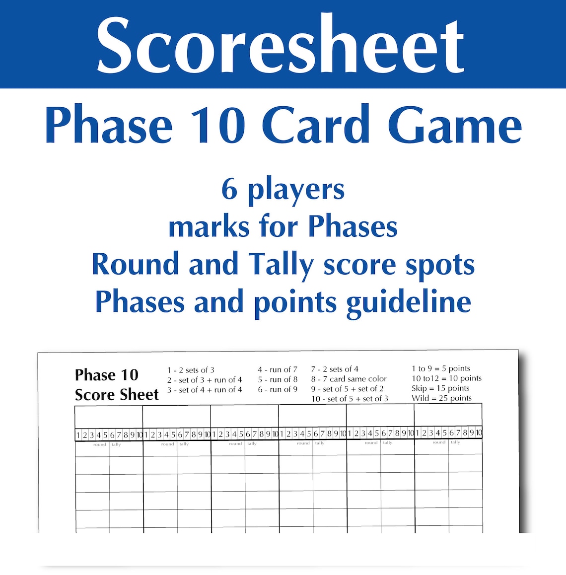 Printable Phase 10 Card Game Score - Il 1140xN.4675738507 Gzcs 