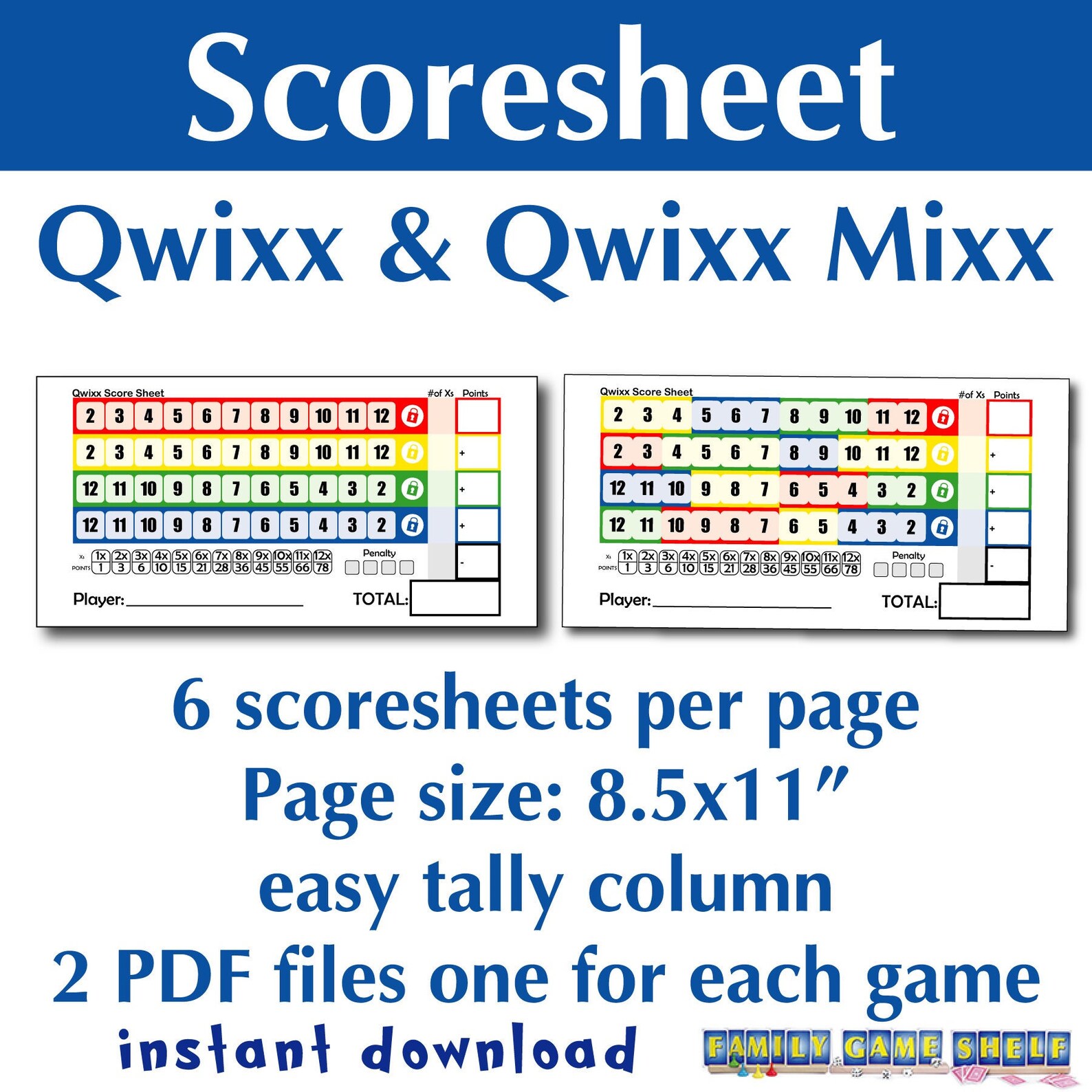 Printable Qwixx And Qwixx Mixx Dice Game Scoresheet Bundle Qwixx Score Printable Qwixx And Qwixx Mixx Dice Game Scoresheet Bundle Qwixx Score
