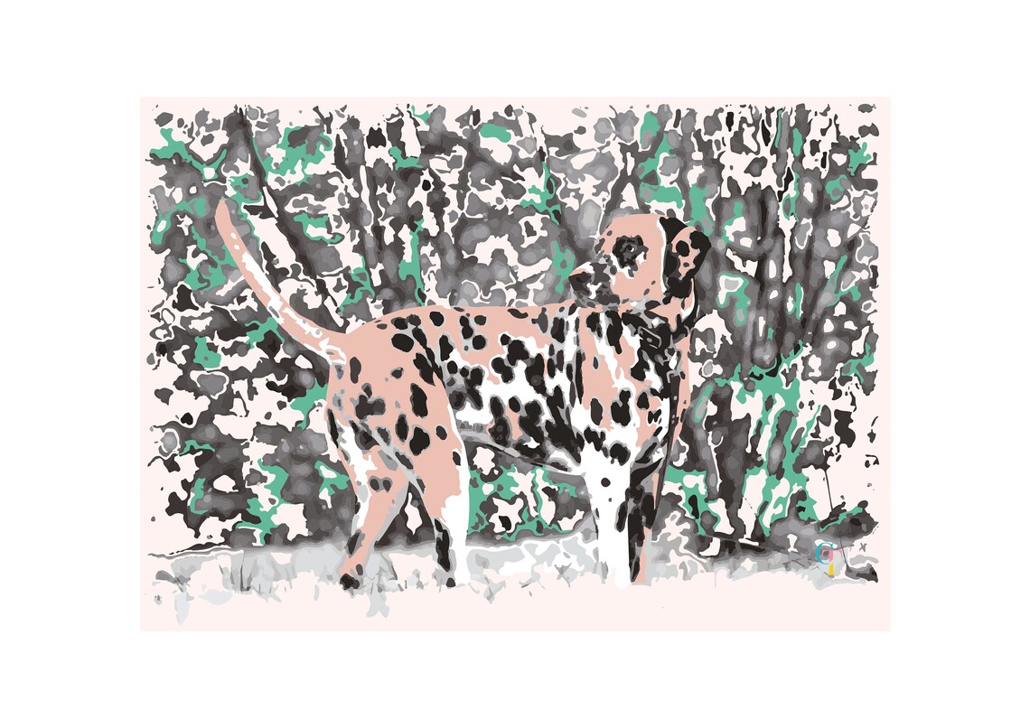 Cute Dalmatian Dog Wall Art Print Paradise Dalmatian Preppy Etsy
