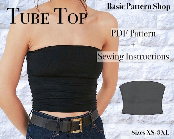 Tube Top Strapless Top Digital PDF Sewing Pattern US | Etsy