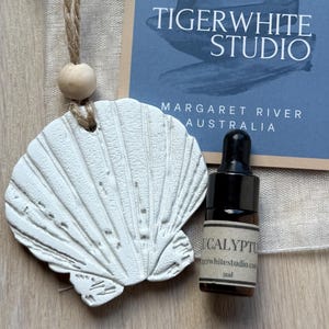 Handmade Shell Clay Diffuser, Essential Oil Car Freshener, Aromatherapy, Eco Friendly Gift Set