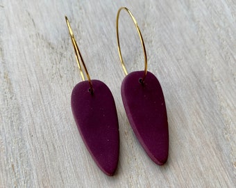 Bourgondische fluwelen collectie, met juwelen getinte oorbellen van polymeerklei, Moederdagcadeau, handgemaakte sieraden