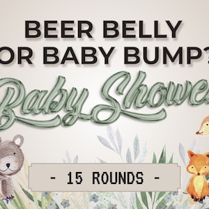 Beer Or Baby Belly Quiz Game for Baby Shower, Fun PowerPoint Game, Interactive Party Activity, Unique Baby Shower Activity