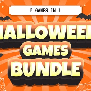 Halloween Trivia Game Bundle: 5 in 1 Halloween Games for Game Night, Fun PowerPoint Trivia Games for Family & Friends