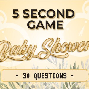 5 Second Game for Baby Shower Yellow