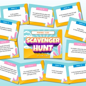 Clues for Easter Egg Hunt | Easter Scavenger Hunt | Easter Egg Hunt Clues | Easter Activity | Easter Bunny Shirt | Easter Games
