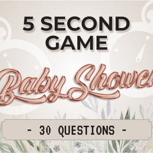 Baby Shower 5 Second Game | Gender Neutral Greenery Design