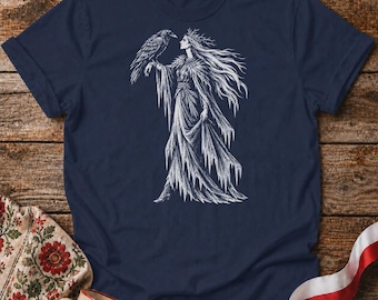 Marzanna Slavic Winter Goddess Shirt - Raven Polish Folklore T-Shirt