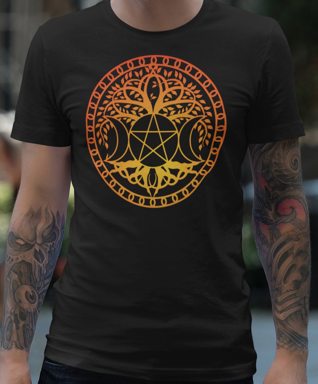 Triple Moon Celtic Tree of Life Pentagram Earth Alchemist Spirytual ...