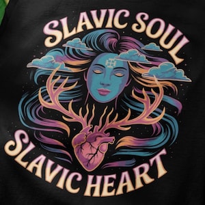 Slavic Soul Slavic Heart Shirt | Mystic Slavic Art | Folk Magic Pagan Design Tee | Ethno Esoteric Spiritual Art | Unisex Gildan T-Shirt