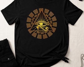 Eye of Horus Pyramid Shirt | Esoteric Symbol Tee | All Seeing Eye Sacred Geometry T-Shirt | Occult Egypt Symbol | Unisex Gildan T-Shirt