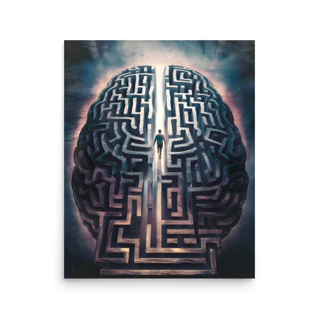 Surreal Brain Maze Art - Abstract Mind Labyrinth - Thought-provoking ...