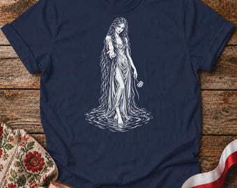 Rusałka Slavic Water Spirit Shirt - Polish Folklore Folk Horror T-Shirt