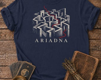 Ariadne Labyrinth Shirt - Red Thread Greek Mythology T-Shirt