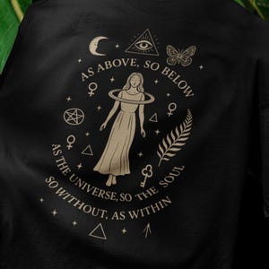 As Above So Below Shirt | Hermetic Occult Symbolism Tee | Esoteric Graphic | Alchemical Spiritual Quote Design | Unisex Gildan T-Shirt