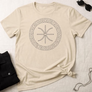 Camiseta con el símbolo del Épsilon délfico – Camiseta de geometría sagrada con filosofía de misterios griegos – Diseño de oráculo esotérico antiguo – Camiseta Gildan Softstyle