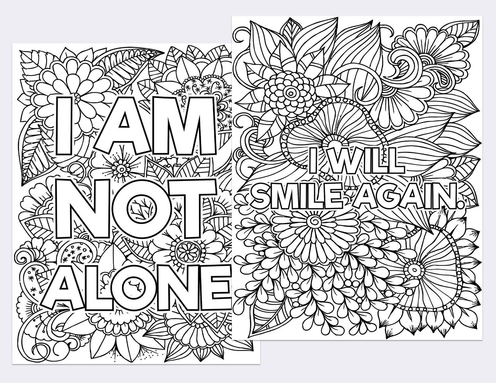 15 mental health affirmations coloring book pages etsy