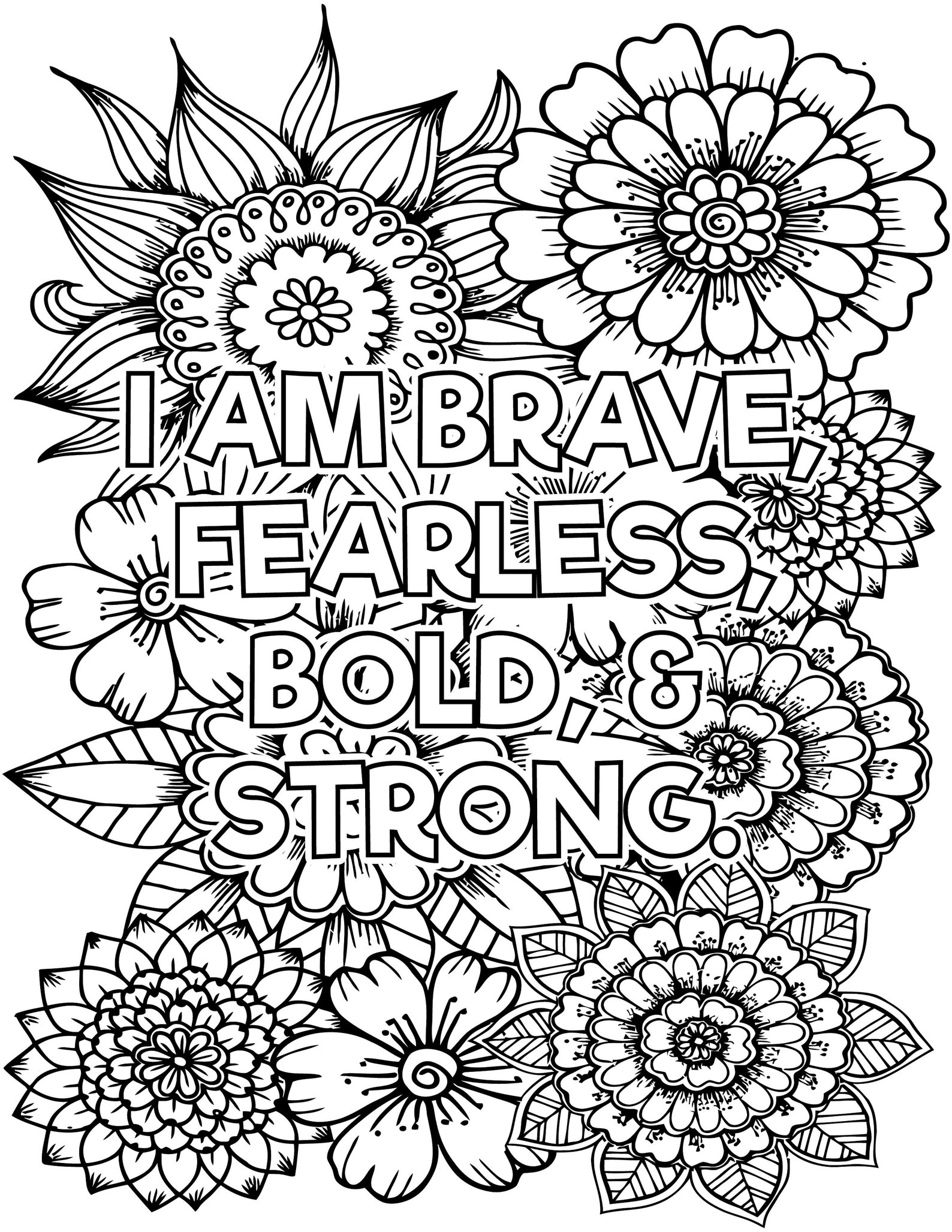 10 Mental Health AFFIRMATIONS Coloring Book Pages | Etsy