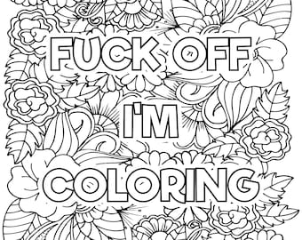 5 Adult SWEAR WORDS Coloring Book Pages