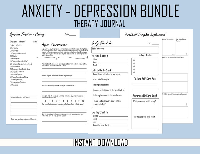 Anxiety & Depression Suck Therapy Bundle: New Core Beliefs, Mental ...