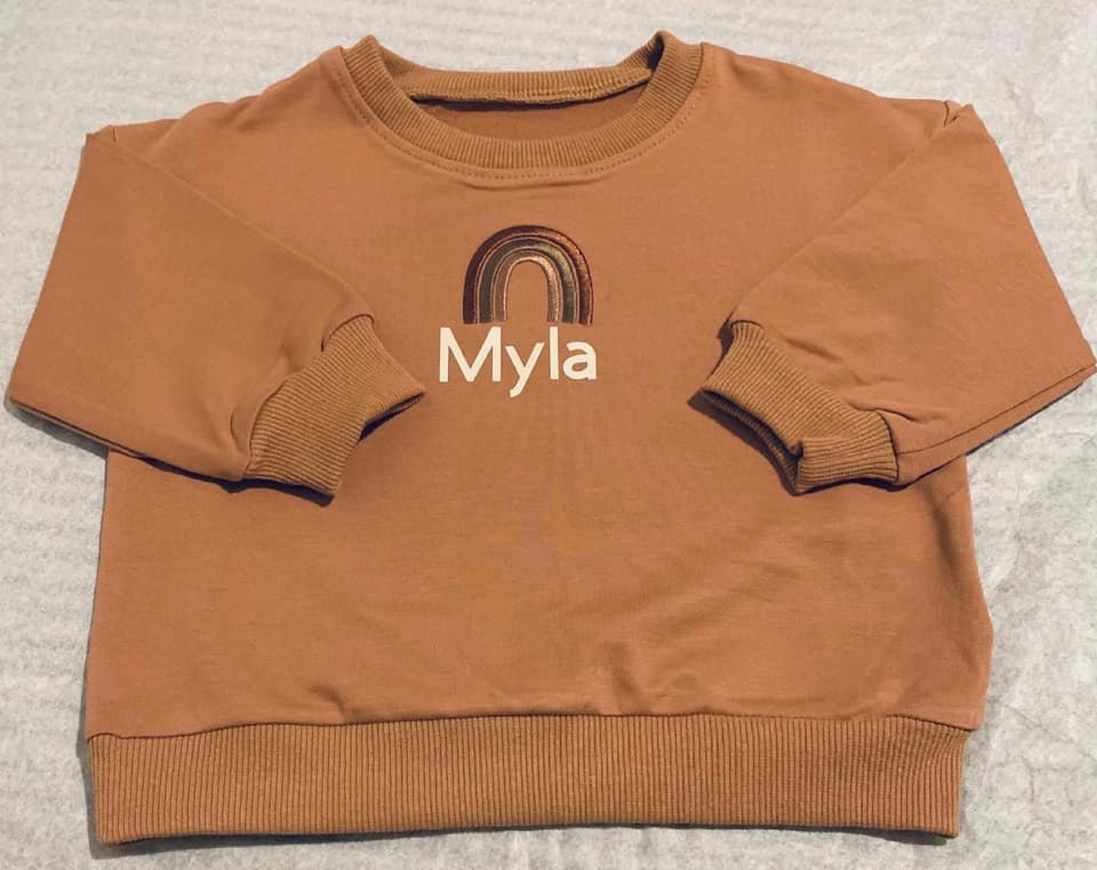 Personalised kids rainbow jumper personalised toddler Etsy