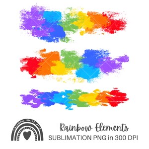 Textured Sublimation PNG Spring Summer Pride Rainbow Elements Transparent Digital Download Commercial Use