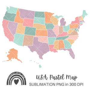 Sublimation PNG USA Silhouette USA Amerika Pastell gemalt Textur Digitaler Download kommerzielle Nutzung
