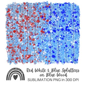 Sublimation PNG Red White and Blue on Wood Fourth of July USA America Patriotic Digital Download Commercial Use