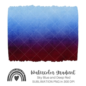 Sublimation PNG Background Sky Blue and Deep Red Gradient Digital Download Commercial Use