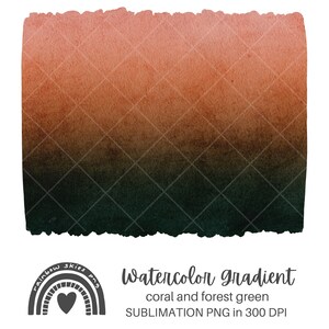 Sublimatie PNG Achtergrond Koraal en Bos Groene Val Gradiënt Digitale Download Commercieel Gebruik