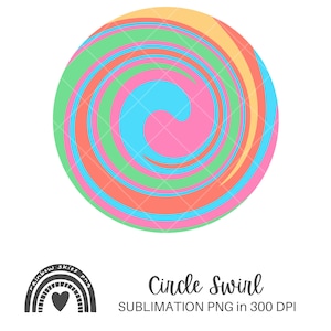 Sublimation PNG Kreis Kreis Swirl Abstrakter Hintergrund Frühling Sommer Pastell Hells Digital Download kommerzielle Nutzung