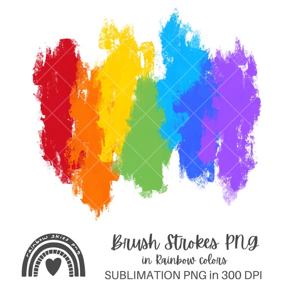 Textured Sublimation PNG Summer Pride Brush Strokes Rainbow Background Digital Download Commercial Use