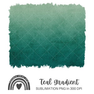 Puede incluir: Fondo degradado turquesa con un aspecto descolorido y texturado. El degradado pasa de un verde claro a un turquesa oscuro. SUBLIMATION PNG en 300 DPI.