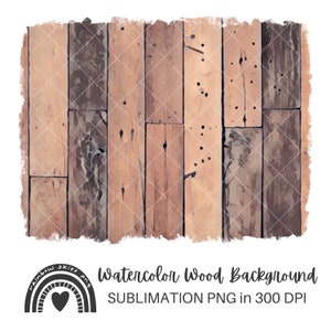 Sublimation PNG Background Weathered Wood Watercolor Texture Digital Wood Background | Digital Download Commercial Use