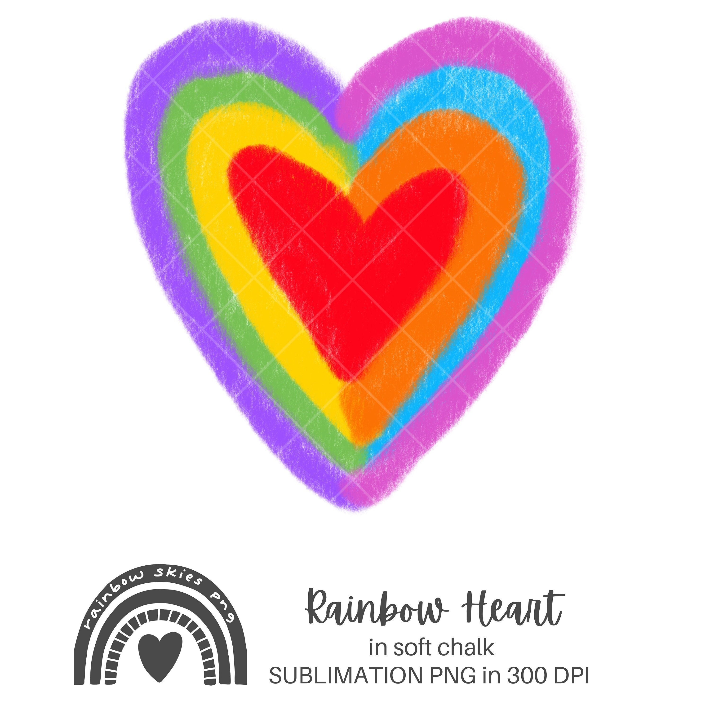 Rainbow Heart Sublimation PNG | Rainbow Pride | Love Clip Art