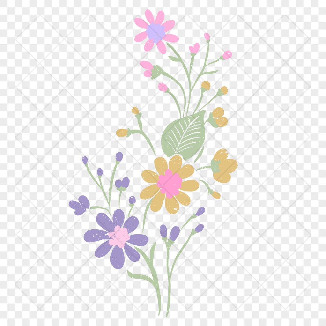 Sublimation PNG Frühling Sommer Blumen Lila und Gold | Etsy