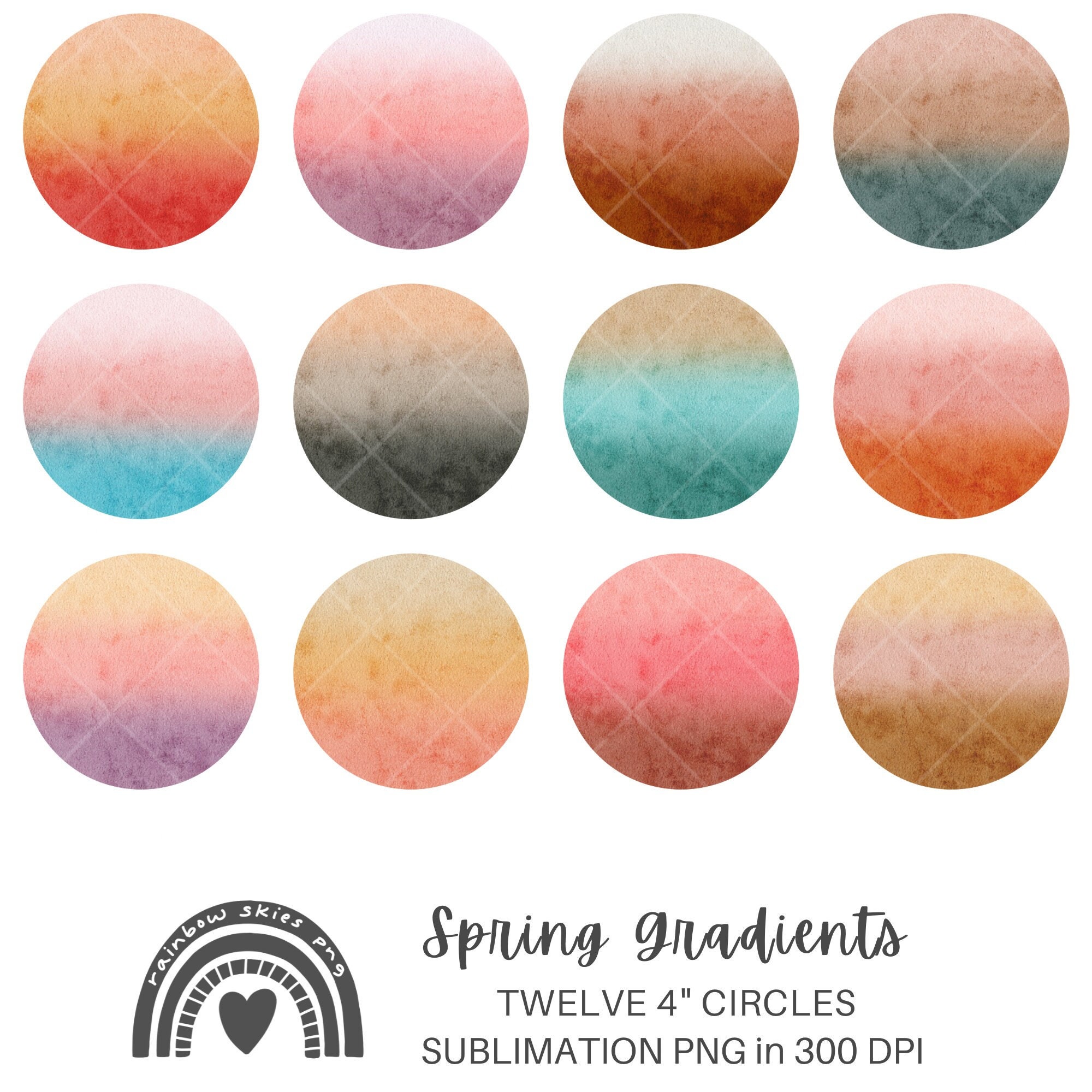 Spring Gradient Circles | Car Coaster PNG | Sublimation Circle PNG ...