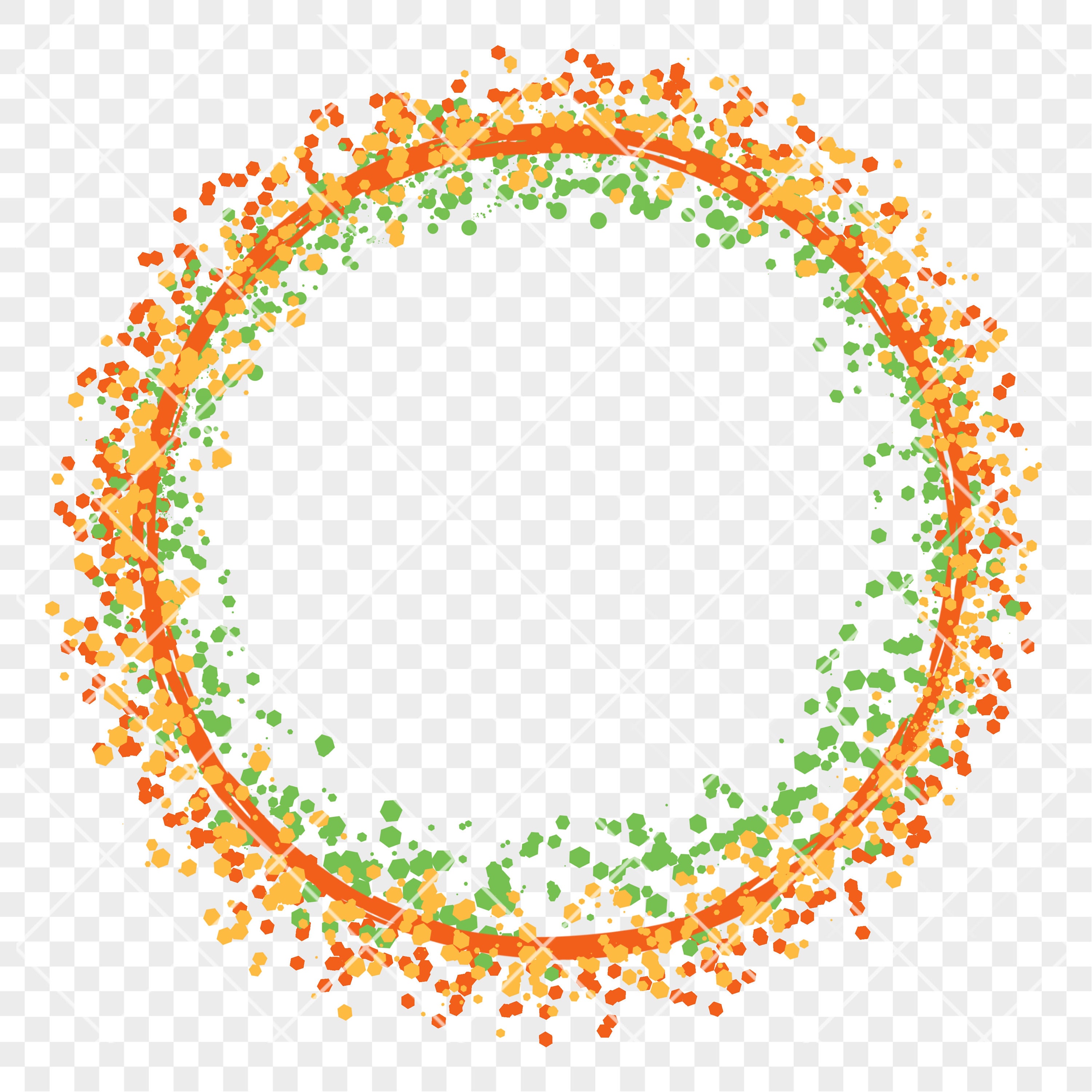 Sublimation PNG Fall Splatter Frame in a Circle of Gold Green - Etsy
