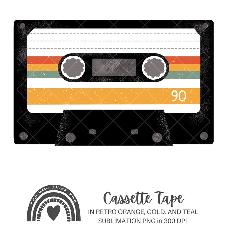 Sublimation PNG Cassette Tape Retro Colors Boho Groovy Vintage - Etsy